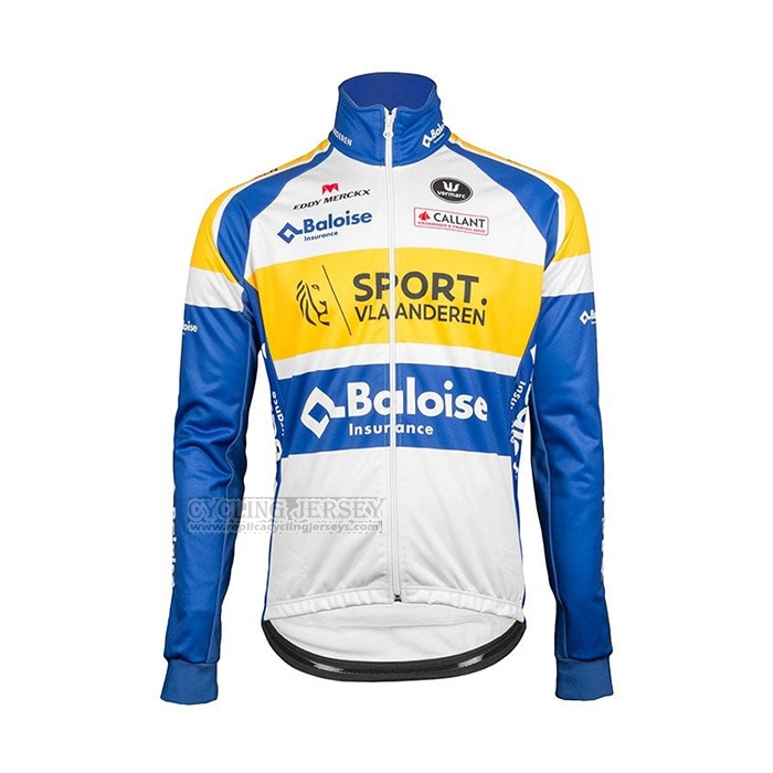 2018 Cycling Jersey Sport Vlaanderen-Baloise Blue White Yellow Long Sleeve and Bib Short